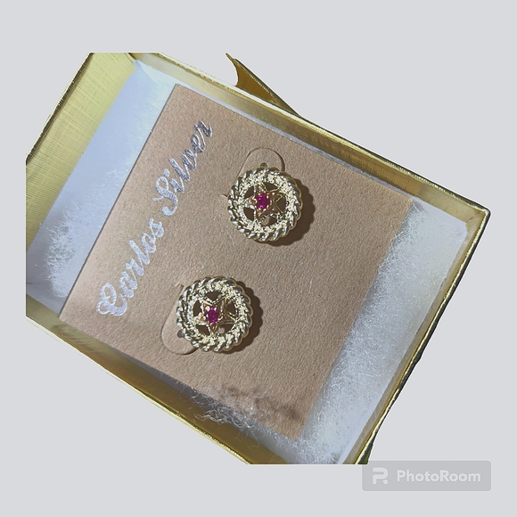 Carlos Silver Stud Texas Star Earrings - Picture 1 of 3